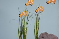 muurschildering anemoonvisjes, 3D rots en zeewier