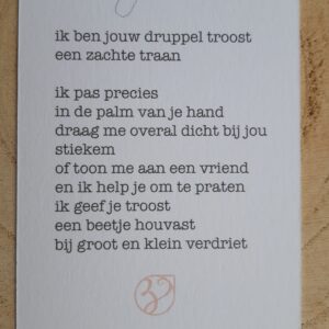 achterkant kaartje gehaakte troostdruppel-tekst