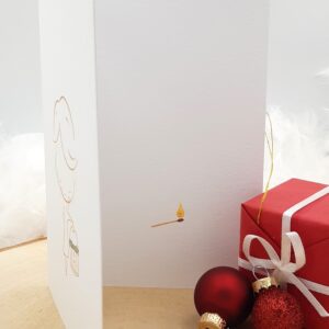 binnenkant kerstkaart meisje met lantaarn